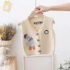 Babys Clothes Autumn Children Cute Cartoon Duck Vest Cardigan Sweater Kids Knitting Vneck Vests Coat Baby Soft Cozy Clothing 231220