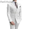 Fanlifujia Store Navy Men Party Tuxedos 2ピース最新のラペルスーツゴールドボタンファッションスタイルダブル胸231220