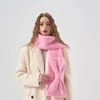 Ärrar koreansk designer kashmir halsduk kvinnor rosa båge plysch sjal utomhus vinter varm nack bufandas lyx elegant invierno mujer