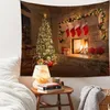 Tapeleries Festive Room Decoration Tapestry Bohemian Christmas Tree Wall Hanging For Fireplace Bedroom Decor