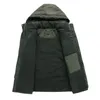 Manteau en cachemire militaire pour hommes, veste d'hiver chaude et épaisse pour parc, capuche coupe-vent rembourrée en coton, 231220