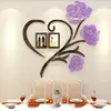 3 Size MultiPieces Rose Flower Pattern 3D Acrylic Decoration Wall Sticker DIY Poster Picture Frame Home Bedroom Wallstick 231220