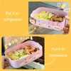Lunhana de Tableware com Compartamentos Contêineres de Armazenamento Kawaii Portátil para Crianças Escolares Caixa de Microondas Picnic Box Box 231221