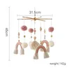 Baby Wooden Bed Bell Bracket Rainbow Pendant Hanging Rattle Toys 0-12 Months Baby Crib Mobile Holder Arm Bracket Infant Gifts 231221