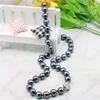 Chains 10mm Natural Round Black South Sea Shell Pearl Necklace 18" DIY Women Girls Fashion Jewelry Making Design Stone Rope Chain
