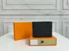 AAA Classic Fashion Men's and Dames Wallet Portafolio Uomo Card Bag Designer Short Plaid Wallet Set Originele Box 3 kleurenbeugels