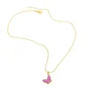 Colliers pendants Flola Collier de papillon blanc exquis pour les filles cuivre plaque d'or