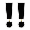Mode Super grand noir blanc acrylique symbole Point d'exclamation balancent boucle d'oreille pour femmes bijoux à la mode Hyperbole accessoires 197d