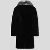 In 2023 imitating mint fur coat men's fluffy long fake collar thick trend Korean fashion winter jacket 231220