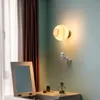 Modern Moon Astronaut Cartoon LED Wall Lamp Children's Room Aisle Light Bakgrund Creative Bedside Sconces Home Decor Lighting 231221