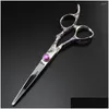 Ciseaux de cheveux Titan outils de barbier professionnels ciseaux à cheveux fleur pourpre fleur de prunier poignée ciseaux de coiffure livraison directe cheveux Dh7G2