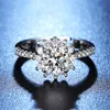 Quality Simulation Mosanite Diamond Ring 1 Karat Open Ring Female Factory Wholesale