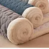 Winter warme Flanellelastische Bandbettbedeckung weiches, rutschfleckes Fleece-Matratzen-Toper-Bettblatt Dünne Tatami für Wohnheim 231221