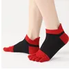 5 pares no tornozelo esporte meias de dedo algodão colorido brilhante moletom sweatabsorbing Run Fitness Travel Finger 4 Seasons 231221