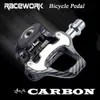 Wyścigowe rowerowe rower Pedal Pedal Ultra-Light Fibre Fibre Tekstura samosiężające łożyska łopatkowe Pedal R550 z SPD Lock 231220