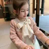 Conjuntos de niñas Conjuntos de otoño primavera chaqueta para niños vestidos de malla de cumpleaños coreano