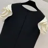 Milan Runway Dress 2024 New Spring Summer O Neck Short Sleeve Fashion Designer Dresses Brand Samma stilklänning 1221-6