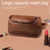 Cosmetic Bags Easy To Bag Capacity Makeup Vintage Faux Leather Organizer Waterproof Toiletry For Multifunctional