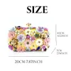 Amiqi Women Embroidery Beaded Flower Full Dresses Metal Frame Party Evening Clutch Bag Purse Wallet 231220
