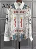 Женские блузки с красивым и роскошным принтом, рубашка из искусственного шелка с длинными рукавами, шифоновые, элегантные и молодежные женские топы