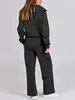 Women's Two Piece Pants Women S 2 Tracksuit Outfits 2023 Long Sleeve Half Zip Sweatshirt Sweatpants Lounge Set Sweatsuits