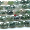 Loose Gemstones Natural Moss Agate Green Stone Smooth Rice Drum Beads Gemstone Wholesale For Jewelry Making Bracelet Necklace14mm