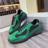 Designer sneakers men america cup bike mesh flat shoes gentleman rubber bottom trainers casual sneaker green red lace-up nylon shoe