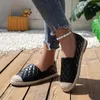 Lazy Shoes Espadrilles Women's Casual Round Toes Smooth on Loafers Quilted White PU Leather Women's Flat Fisherman Shoes 231221