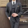 Abito da uomo di alta qualità da uomo, gilet, pantaloni, banchetto, business casual, moda, bello ed elegante, tre pezzi 231220