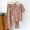 Damska odzież sutowa bawełniana piżama spodnie krótkie rękawy