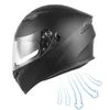 Chapéu de capacetes de motocicleta para homens rosto cheio dupla viseira motocross bicicleta de sujeira snowmobile com extra claro e lente