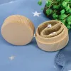 Beech Wood Jewelry Box Small Round Storage Box Retro Vintage Ring Box لحضور حفل زفاف خشبي المجوهرات الطبيعية الحاوية الحاوية Th1238