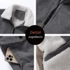 Plus 8XL autumnwinter men's warm wool thick jacket fashionable fur collar Corduroy military casual 231220