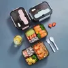 Boîte à lunch transparente pour enfants Conteneur de stockage de nourriture avec couvercles Anti-fuite Micro-ondes Réchauffeur de nourriture Snacks Bento Box style japonais 231220