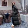 Trench da donna Donna Inverno Cachi Piumino lungo Cappotto nero Moda antivento Addensare vestiti caldi imbottiti in cotone 2023 Piumino femminile