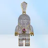 Paradiglione a pendente ghiacciato Collana di design di lusso Hip Hop Bling Diamond Astronaut Charms Gold Chain Gold Pendants Fashion Statemen6652470