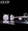 aeaw moissanite earrings f 5mm 1ctwダイヤモンドスタッドイヤリングソリッドホワイトゴールドクラシックラボダイヤモンド4プロングイヤリング21037970248