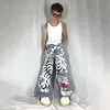 Y2K Baggy Jeans Harajuku 2000s Streetwear Vintage printing Oversized Hip Hop loose Jeans rock Gothic fashion Wide Trousers pants 231221