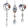 Anhänger Halsketten 3 stücke Handgemachte Suncatcher Draht Umwickelte Stein Halskette Hängende Ornament mit Kristall Tropfen Prisma Für Home Auto BMF82156