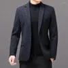 Ternos masculinos 2023 Blazers xadrez Men Slim Fit Business Casual Soof