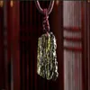 A Natural Moldavite green aerolites crystal stone pendant energy apotropaic4g-6g lot rope Unique Necklace CX2006314L