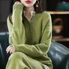 Ladies 100 Cashmere Wool Suit swobodny sweter z długim rękawem SWEATER SWETER KILT KOLOR DZIKIEGO Szerokie nogawki Pure 231221