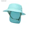 Szerokie brzegowe czapki wiadra czapki letnie plaża surfing kapelusz mężczyźni kobiety kubełko czapkę oddychającą oddychającą wodoodporną nadmorską czapkę o szerokim roletowaniu szybka krem ​​przeciwsłoneczny CAPL231221