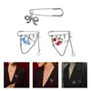 Brooches Fashionable Chain Brooch Pin Corsage Alloy Material Lapel Pins For Clothing