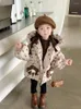 Doudoune femme enfant vêtements d'hiver coton rembourré fleur poche bébé fille coton rembourré épaissi tridimensionnel F