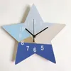 壁の時計少女青幾何学五枝虫の子供たちのための時計部屋の装飾サイレントミュート装飾モダンデザイン87ha