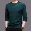 Men's T-Shirts Streetwear Fashion Men Long Sleeve T-shirt Spring Autumn Basic Business Male Clothes Jersey Korean Bottoming Loose Casual TopsL2312.21