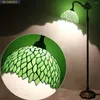 Lampadaires Lampe Vert Wisteria Vitrail Arqué 12x18x64 pouces Col De Cygne Réglable Coin Debout Lampe De Lecture Décor Lit