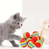 Gökkuşağı Eva Pet Toys Ball İnteraktif Çıngırak Çırpma Eva Ball Eğitim Topları Evcil Oyuncak Oyuncaklar Kedi Köpek Oyun Çiğneme Malzemeleri