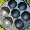 7 Hole Cooking Cake Pan Cast Iron Omelette Pan Non-Stick Cooking Pot Breakfast Egg Cooker Cake Mold Kitchen Cookware Kitchenware 231220